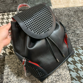 Christian Louboutin Explorafunk Backpack Grained Calf Leather Studded Black