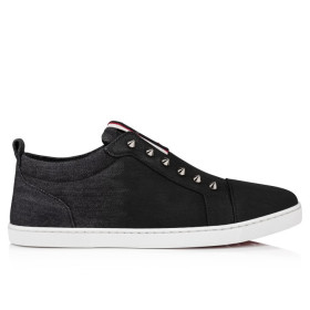 Christian Louboutin F.A.V Fique A Vontade Slip-On Sneakers Denim Brushed Black