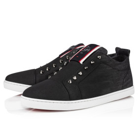 Christian Louboutin F.A.V Fique A Vontade Slip-On Sneakers Denim Brushed Black