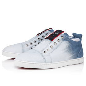 Christian Louboutin F.A.V Fique A Vontade Slip-On Sneakers Denim Brushed Effect
