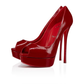 Christian Louboutin Fetish Peep 150 Mm Pumps Vog Patent Leather Loubi