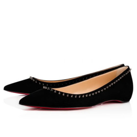 Christian Louboutin Flat Anjalina Black/black Gun Suede