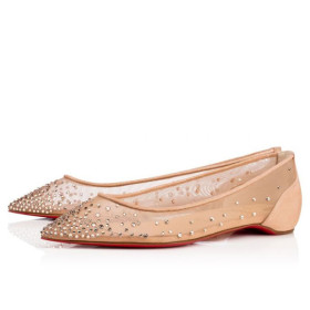Christian Louboutin Flat Follies Strass Version Light Silk Net