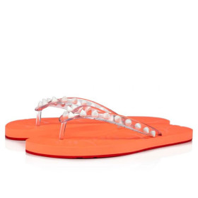 Christian Louboutin Flip Flops Spikes Transp/drag Gomme