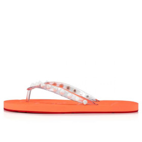 Christian Louboutin Flip Flops Spikes Transp/drag Gomme