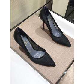 Christian Louboutin Follies 100mm Pumps Florale Lace Black