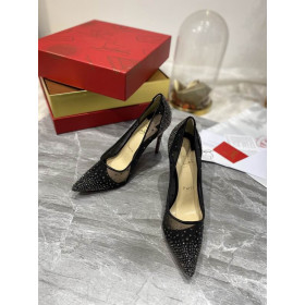 Christian Louboutin Follies Strass Pumps 100mm Glitter Black