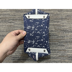 Christian Louboutin Frangibus Toile Tote Bag Graphic Canvas and Leather Navy