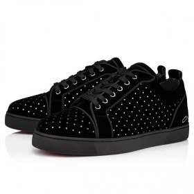 Christian Louboutin Fun Louis Junior Plum Strass Sneakers Black