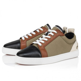 Christian Louboutin Fun Louis Junior Sneakers Calf Leather And Olona Canva Multicolor