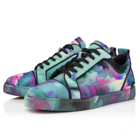 Christian Louboutin Fun Louis Junior Sneakers Fabric Melancholia Print Multicolor