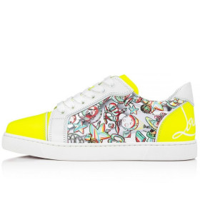 Christian Louboutin Fun Vieira Low-top Sneakers Fluo Yellow Calf Leather