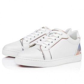 Christian Louboutin Fun Vieira Sneakers Calf Leather And Degrade Specchio Leather Bianco