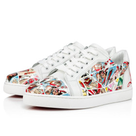 Christian Louboutin Fun Vieira Sneakers Patent Calf Comics Print Multicolor