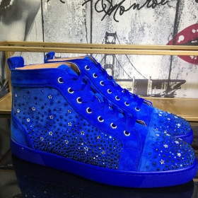 Christian Louboutin Galaxtitude High-top Sneakers Suede Blue