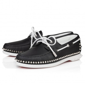 Christian Louboutin Gerockel Boat Shoes Calf Leather Black