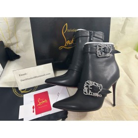Christian Louboutin Giddylina Booty 100 Mm Low Boots Calf Leather Black