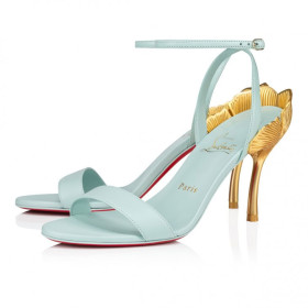 Christian Louboutin Ginko Girl 85mm Strappy Sandals Nappa Leather Iceberg