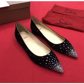 Christian Louboutin Gravitanita Ballet Flats Suede Strass Black