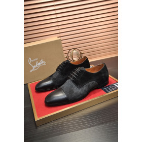 Christian Louboutin Greggo Oxford Calf Leather and Suede Black