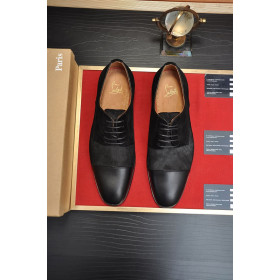 Christian Louboutin Greggo Oxford Calf Leather and Suede Black