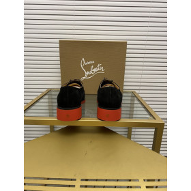 Christian Louboutin Greggo RXL Oxford Calf Leather and Velvet Black