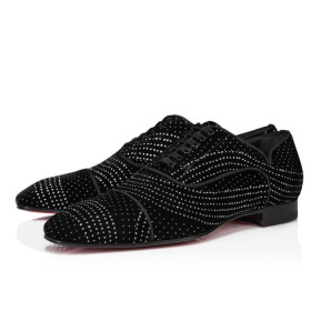 Christian Louboutin Greggy Chick Oxfords Velvet River Black