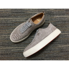 Christian Louboutin Happyrui Sneakers Suede Leather Gray