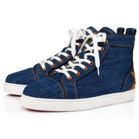 Christian Louboutin High-top Fun Louis Denim Blue Fabric