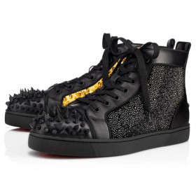 Christian Louboutin High-top No Limit Flat Black/gold Calf