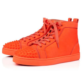 Christian Louboutin High Top Lou Spikes Orla Drag/drag Mat Veau Velours