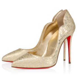 Christian Louboutin Hot Chick Pumps 100 mm Laminated Leather Gold