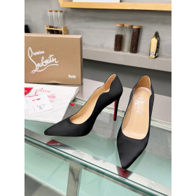 Christian Louboutin Hot Chick Pumps 100mm Crepe Satin Black