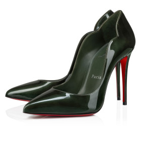 Christian Louboutin Hot Chick Pumps 100mm Patent Calf Leather Green