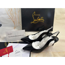 Christian Louboutin Hot Chick Sling 70 Mm Sling Back Pumps Patent Leather Black