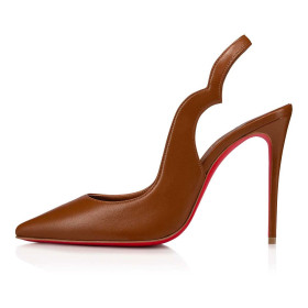 Christian Louboutin Hot Chick Sling Pumps 100mm Nappa Leather Nude 5