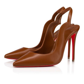 Christian Louboutin Hot Chick Sling Pumps 100mm Nappa Leather Nude 5