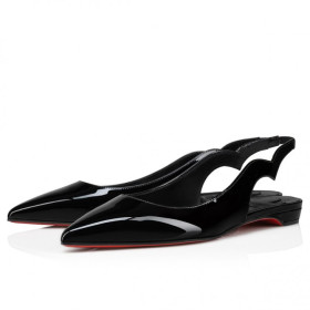 Christian Louboutin Hot Chickita Sling Ballerinas Patent Leather Black