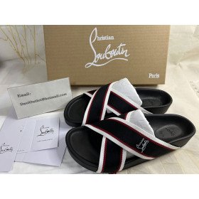 Christian Louboutin Hot Cross Bizz Mules Ribbon And Nappa Leather Black