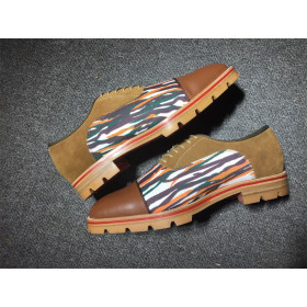 Christian Louboutin Hubertus Oxford Lug-sole Suede and Leather Multicolor