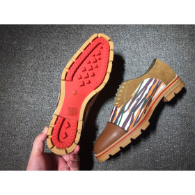 Christian Louboutin Hubertus Oxford Lug-sole Suede and Leather Multicolor