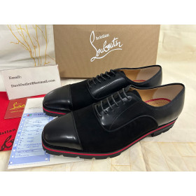 Christian Louboutin Hubertus Oxford Suede and Calf Leather Black