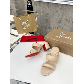 Christian Louboutin Inflama Sab Mules 85mm Nappa Leather Beige