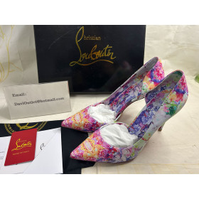 Christian Louboutin Iriza 100mm Pumps Crepe Satin Blooming Print Multicolor