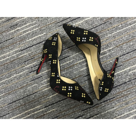 Christian Louboutin Iriza Pumps 100mm Jacquard Loubinthesky Suede Leather Black