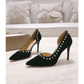 Christian Louboutin Iriza Pumps Spikes 100mm Veau Velours Black