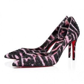Christian Louboutin Iriza Strass Quagga 85 Mm Pumps Veau Velours And Strass Quagga Multicolor