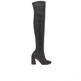Christian Louboutin Jane Botta 85mm Boots Strass Boom Black