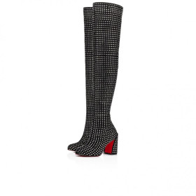 Christian Louboutin Jane Botta 85mm Boots Strass Boom Black