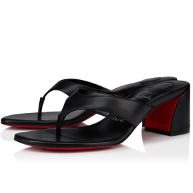 Christian Louboutin Janetonga Thong Mules 55mm Nappa Leather Black